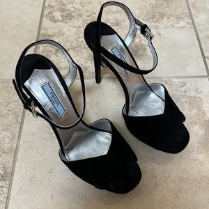 Prada black suede sandal